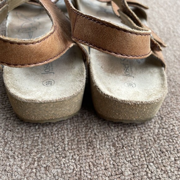 Josef Seibel sandals comfort bed walking shoes size 39 US 8-8.5 brown leather - Picture 5 of 6